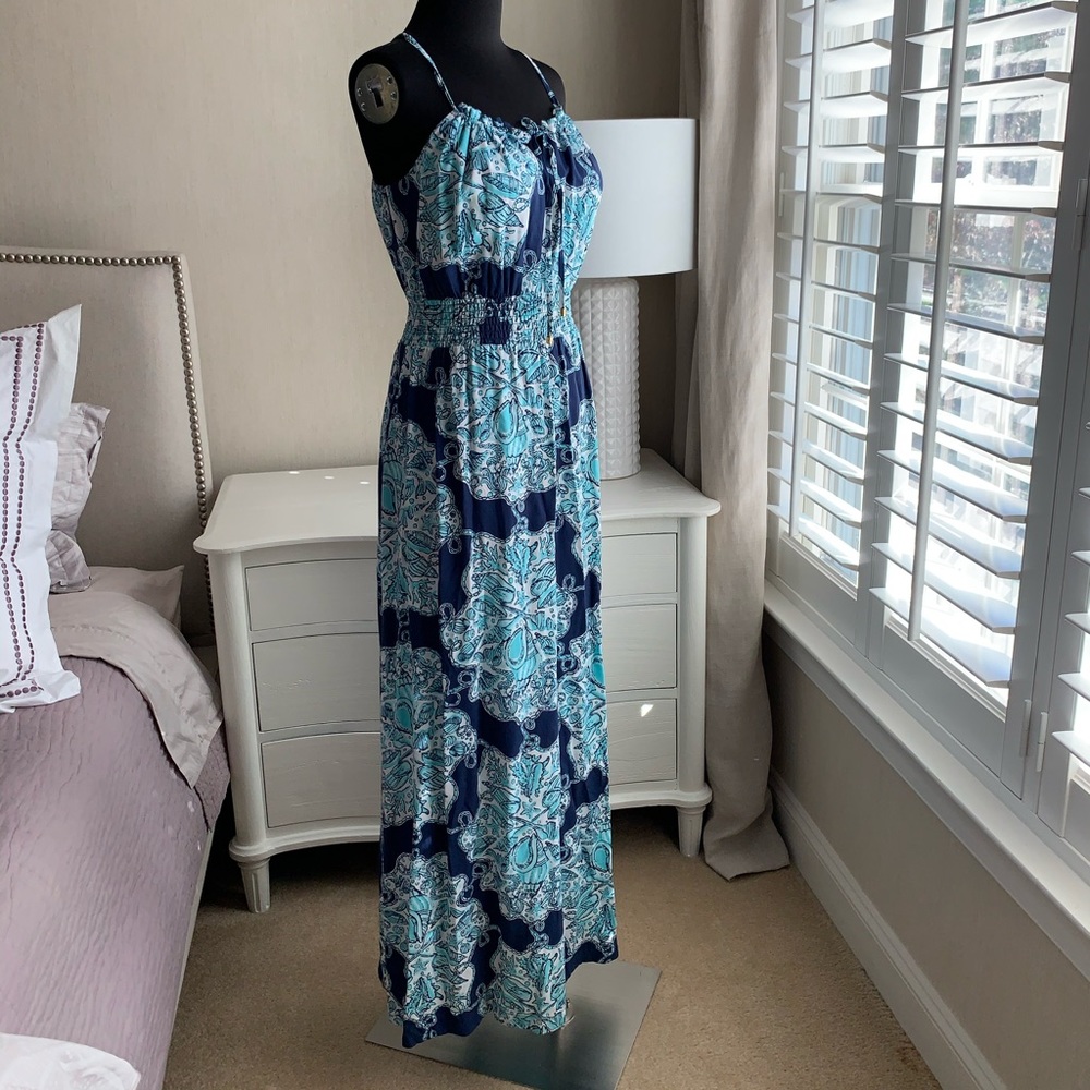 Lily Pulitzer Navy Print Maxi dress Sz. XS/S